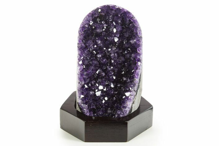 Deep Purple Amethyst Geode With Wood Base - Uruguay #342737